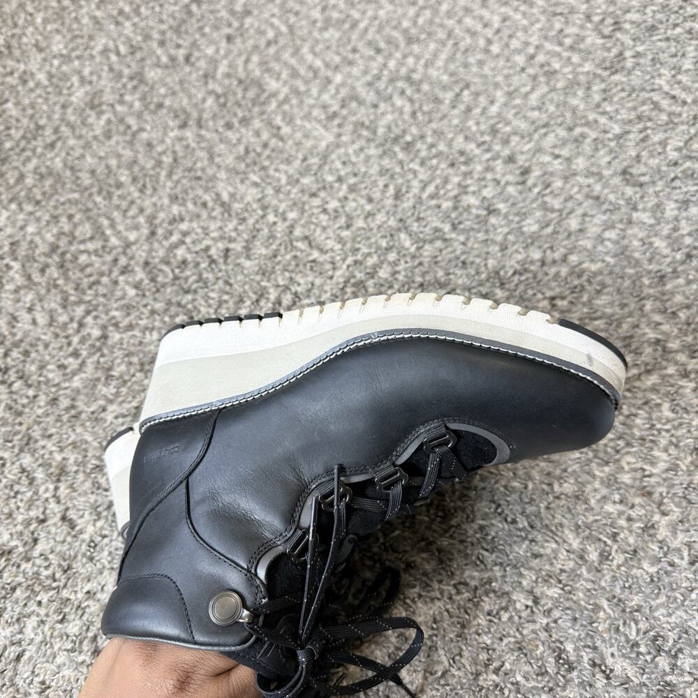 Cole Haan ZeroGrand Grand Explore City Lace-Up Wedge Boot US 9 B Black Leather - Picture 5 of 7